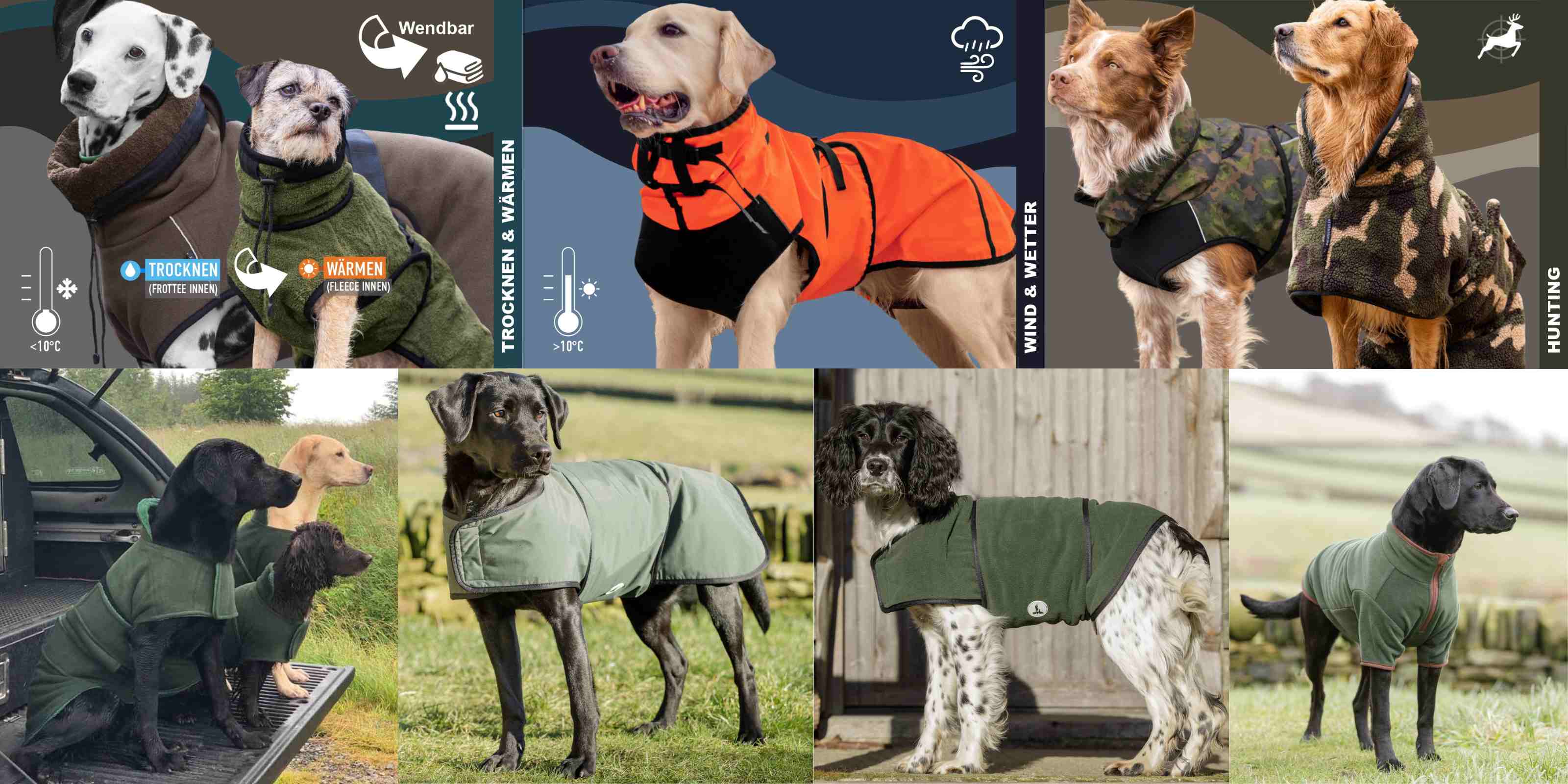 Funktionale Hundemäntel für Arbeit & Jagd