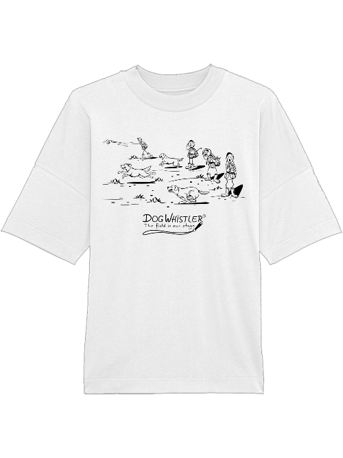 STANLEY/STELLA oversized Unisex T-Shirt Blaster mit Auswahl der DOGWHISTLER Motive "Chaos" Drucke schwarz und weiß