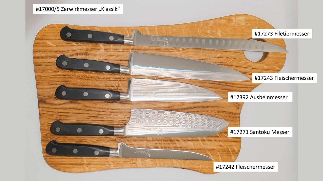 1A-Zerwirkmesser Set von Guerrero Knives Klassik-Serie für Spülmaschine geeignet