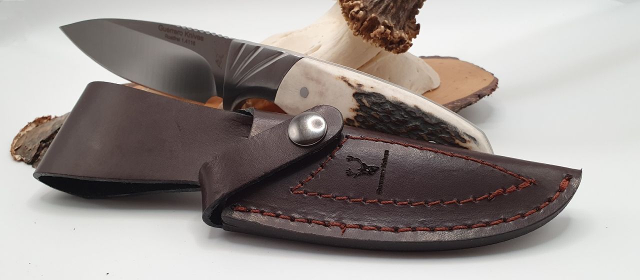 Hochwertiges Allrounder Jagdmesser Voll-Erl, Mova Stahl mit Hirschhorngriff