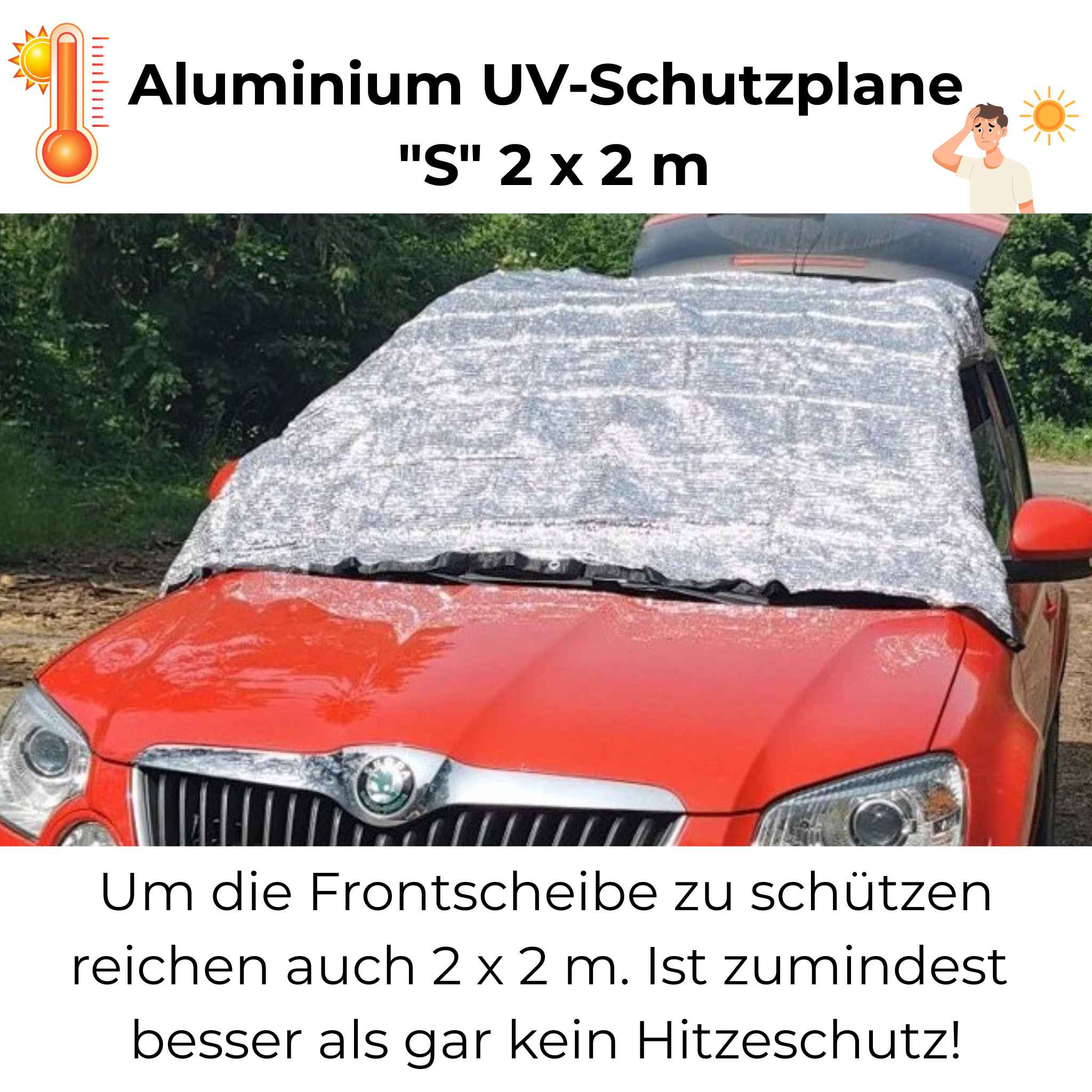 Effektiver Sonnenschutz | UV-Schutz 90% (!) und Verdunkelung für Auto, Anhänger, Zelt, Wohnmobil und mehr in den Größen S, M, L, XL