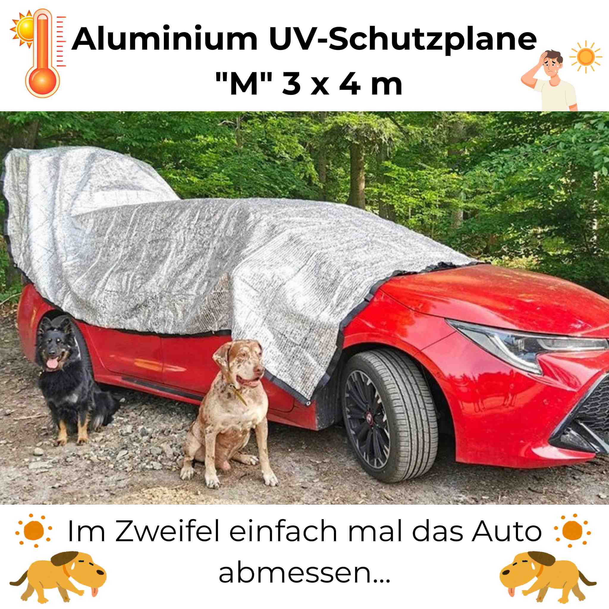 Effektiver Sonnenschutz | UV-Schutz 90% (!) und Verdunkelung für Auto, Anhänger, Zelt, Wohnmobil und mehr in den Größen S, M, L, XL