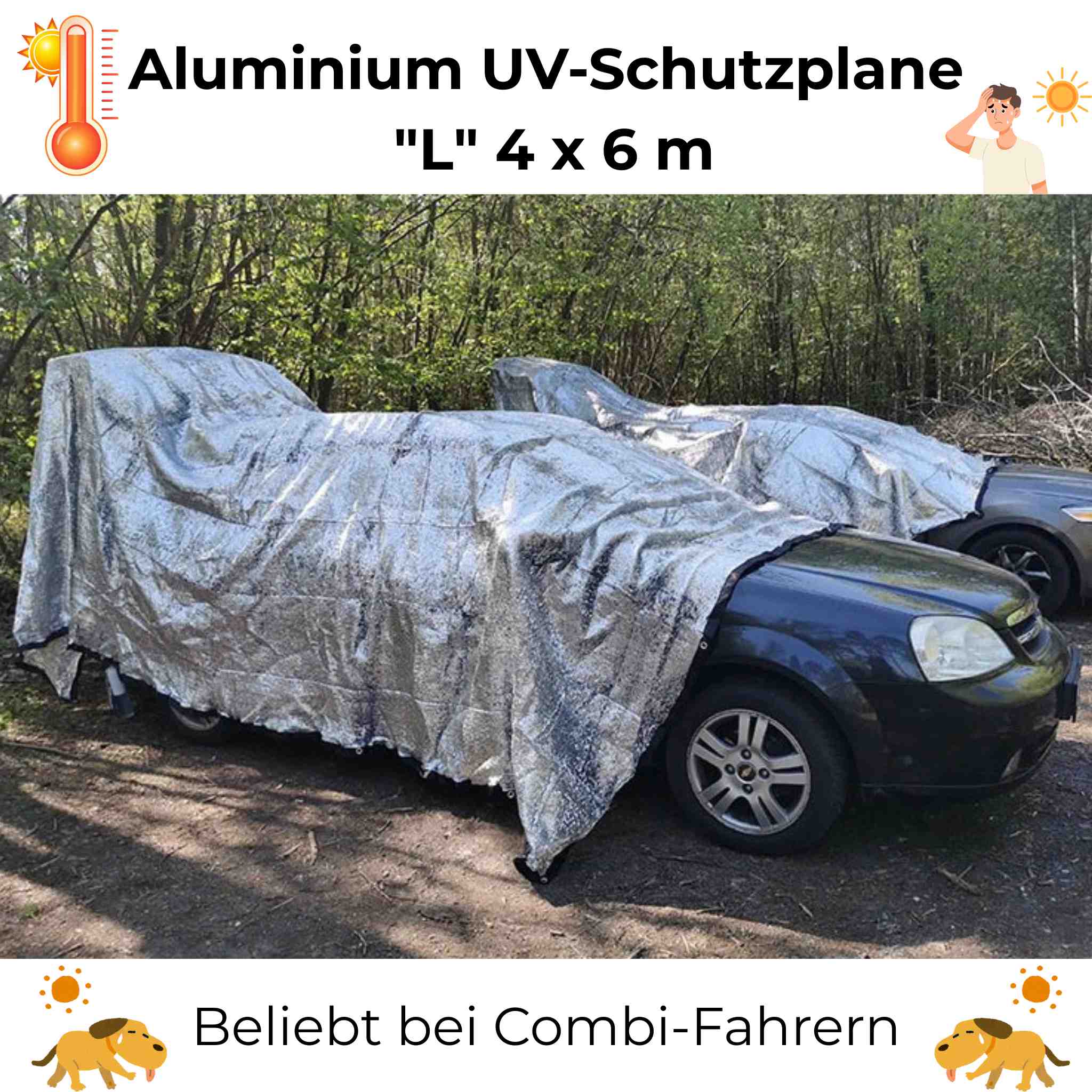 Effektiver Sonnenschutz | UV-Schutz 90% (!) und Verdunkelung für Auto, Anhänger, Zelt, Wohnmobil und mehr in den Größen S, M, L, XL