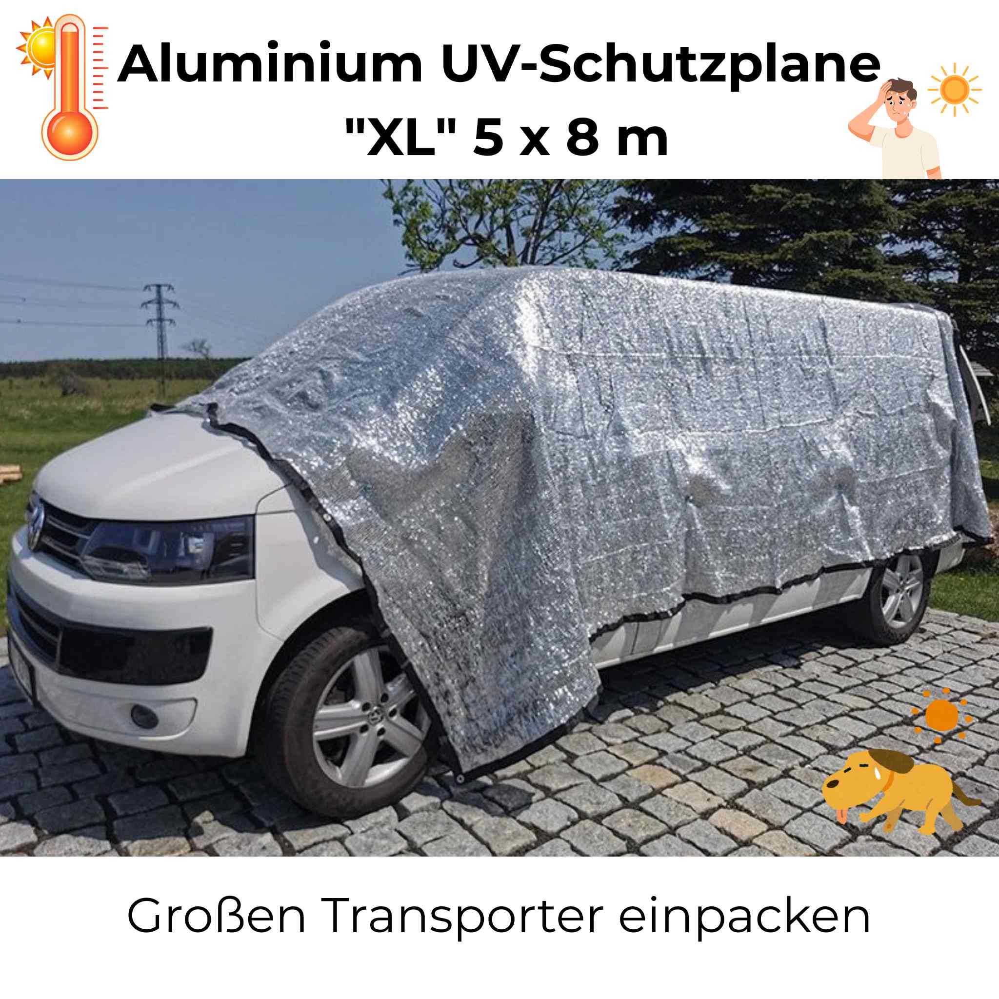 Effektiver Sonnenschutz | UV-Schutz 90% (!) und Verdunkelung für Auto, Anhänger, Zelt, Wohnmobil und mehr in den Größen S, M, L, XL