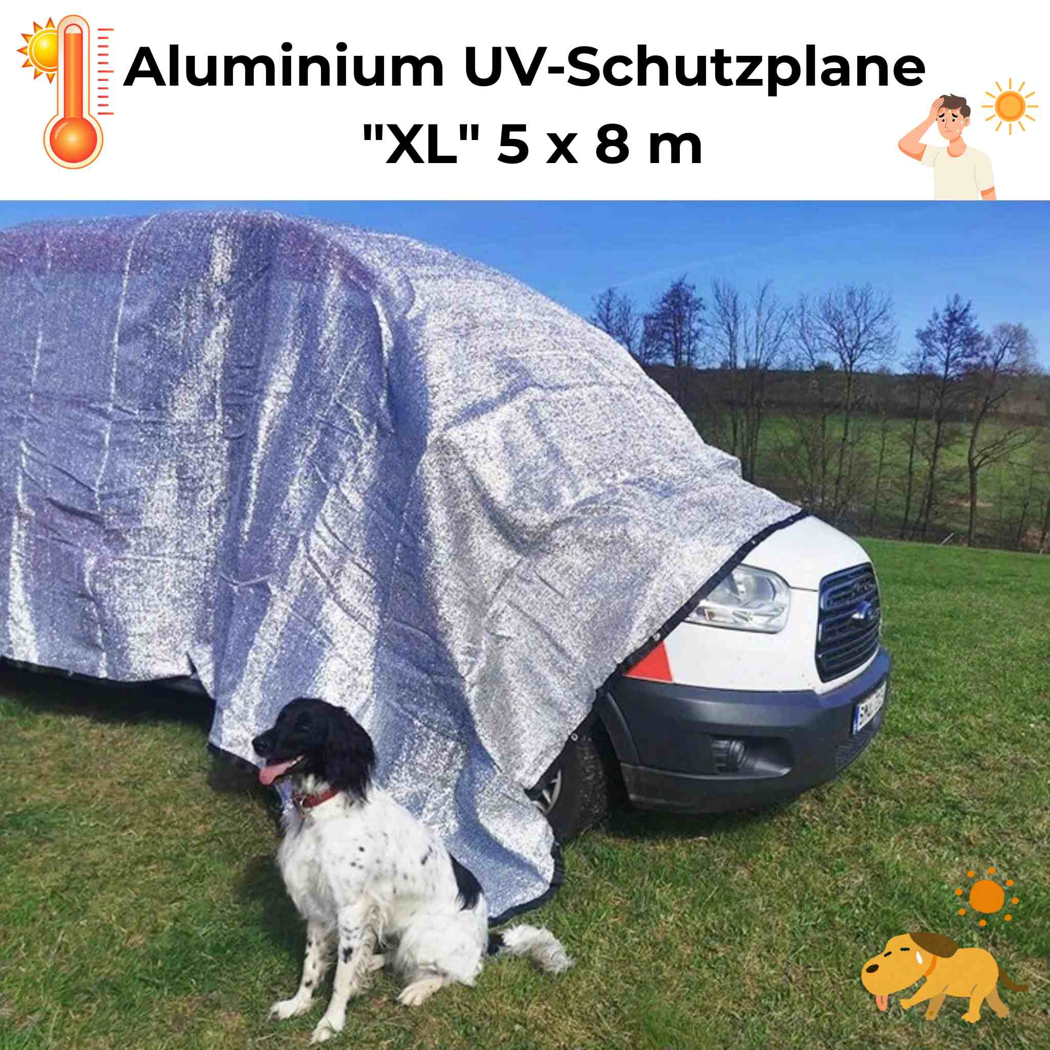 Effektiver Sonnenschutz | UV-Schutz 90% (!) und Verdunkelung für Auto, Anhänger, Zelt, Wohnmobil und mehr in den Größen S, M, L, XL