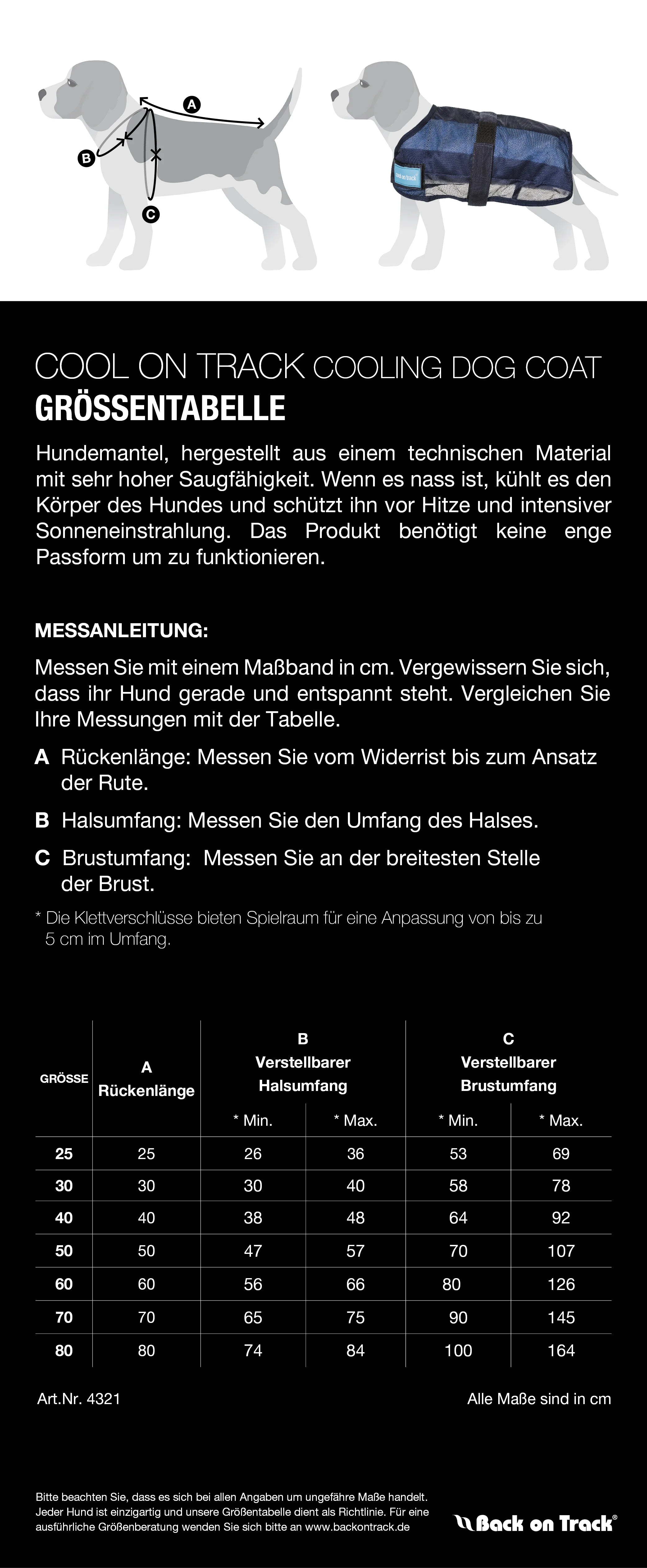 Cool on Track®️ Hundemantel mit Kühl-Effekt 2.0