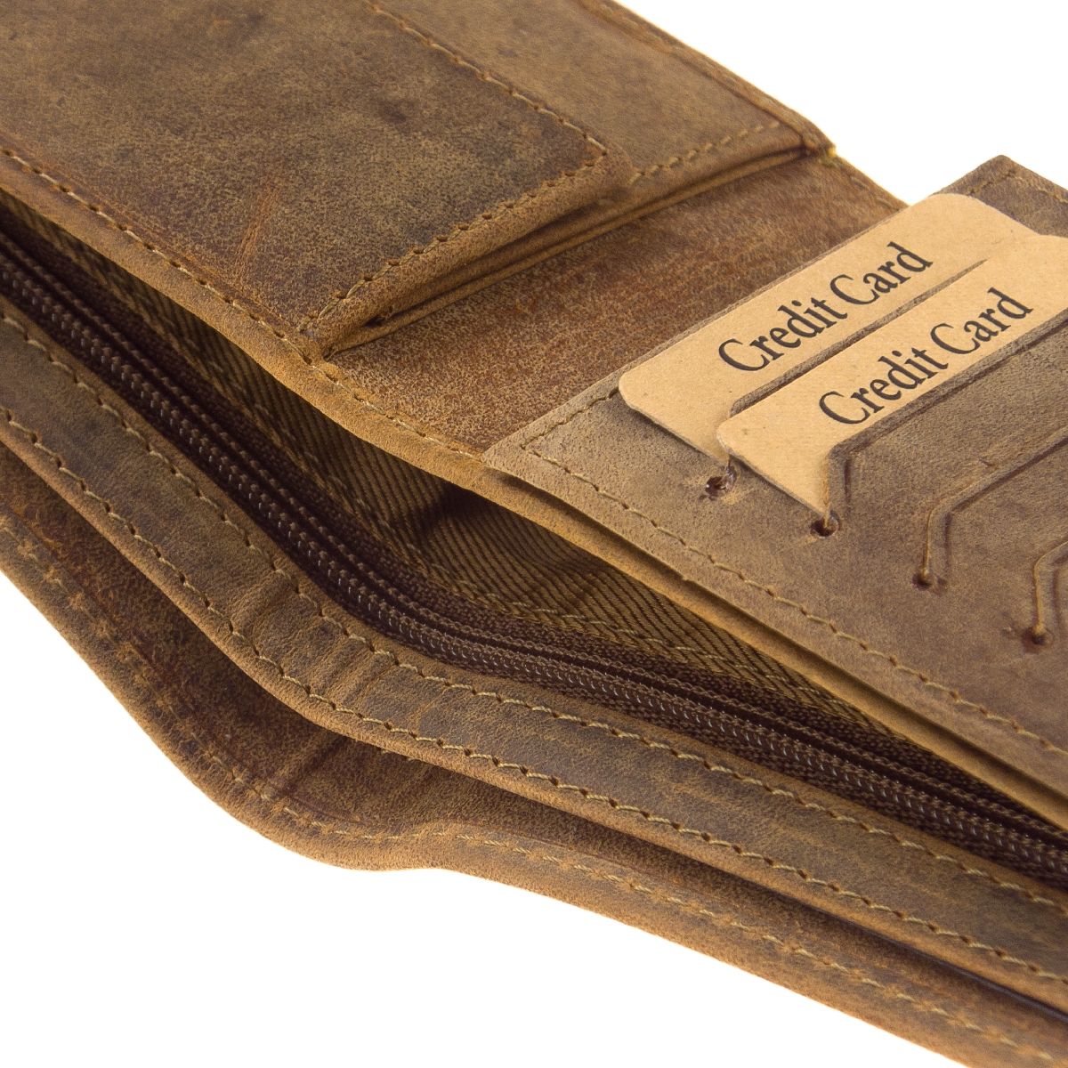 Geldbörse aus unverwüstlichem Büffelleder mit Jagdmotiv Wildente. Das perfekte Geschenk für Jäger