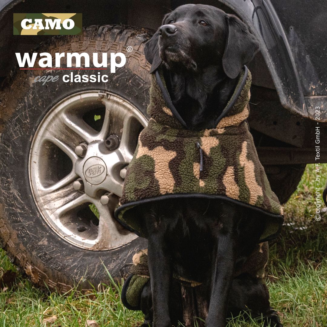 Hundemantel warmup© cape Classic (Wende-Cape) Camouflage - HUNTING XS-2XL