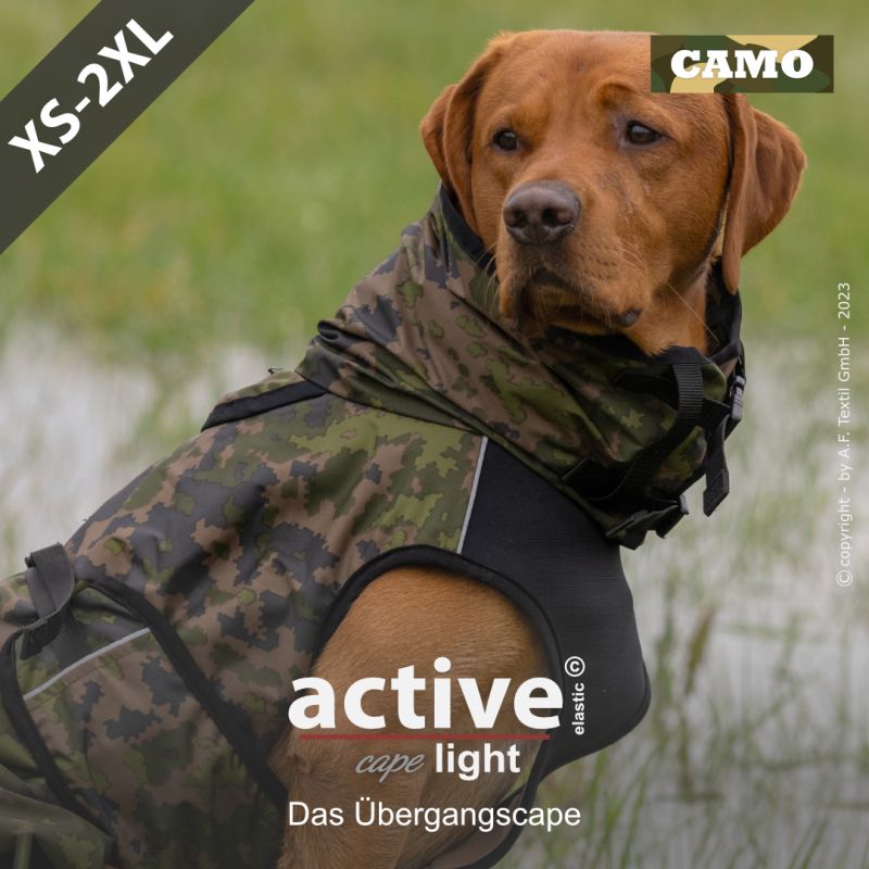 Hundemantel | Übergangsmantel ACTIVE© cape ELASTIC LIGHT CAMOUFLAGE XS-2XL