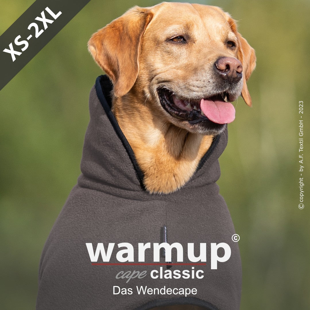 Hundemantel warmup© cape Classic (Wende-Cape) MOCCA XS-2XL