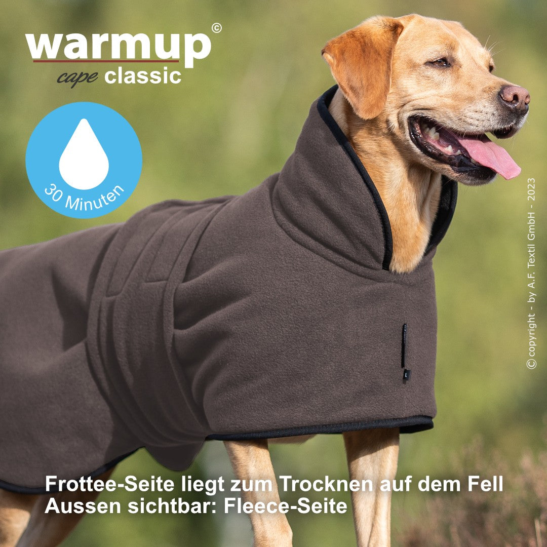 Hundemantel warmup© cape Classic (Wende-Cape) MOCCA XS-2XL