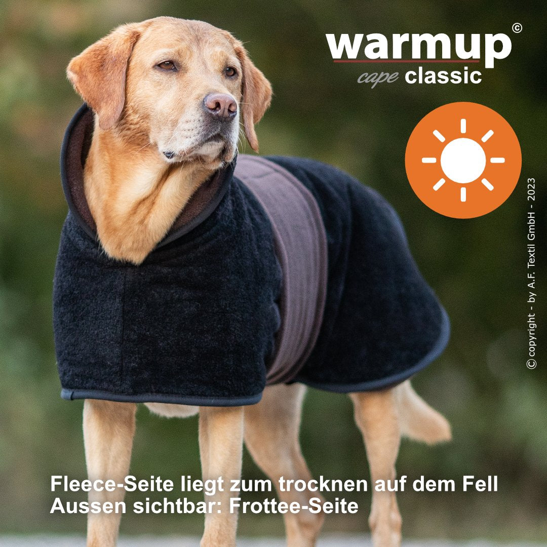 Hundemantel warmup© cape Classic (Wende-Cape) MOCCA XS-2XL