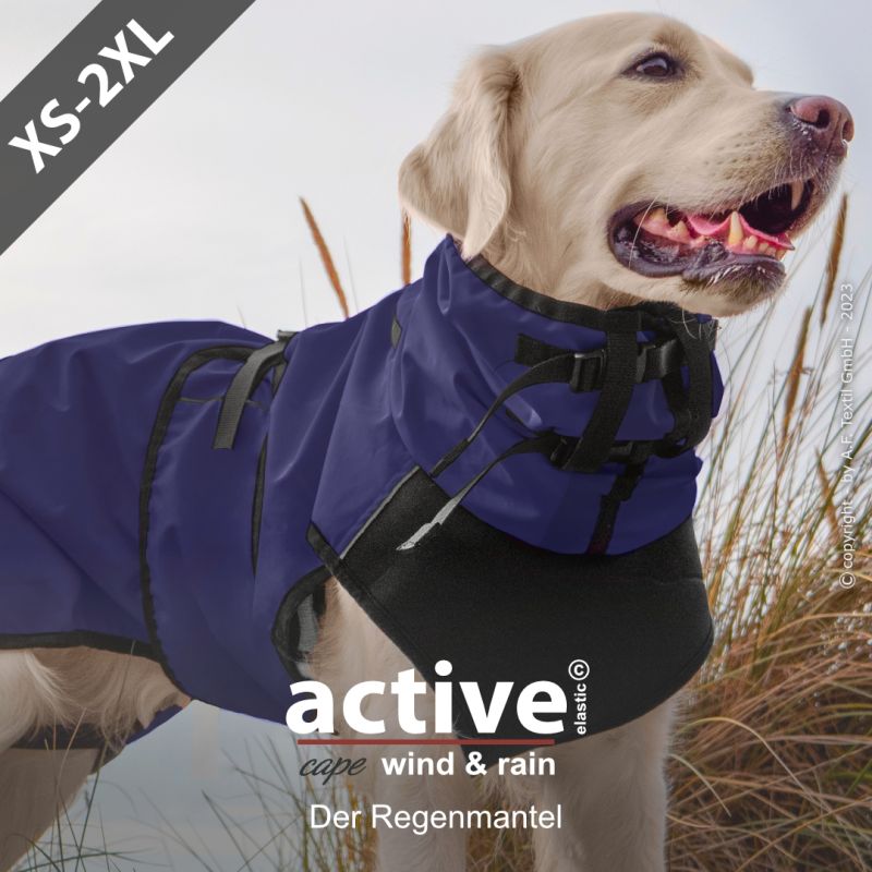 ACTIVE© cape ELASTIC WIND & RAIN - DUNKELBLAU - XS-2XL