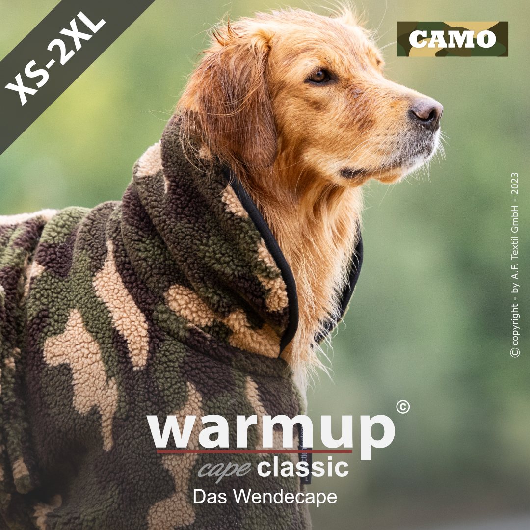 Hundemantel warmup© cape Classic (Wende-Cape) Camouflage - HUNTING XS-2XL