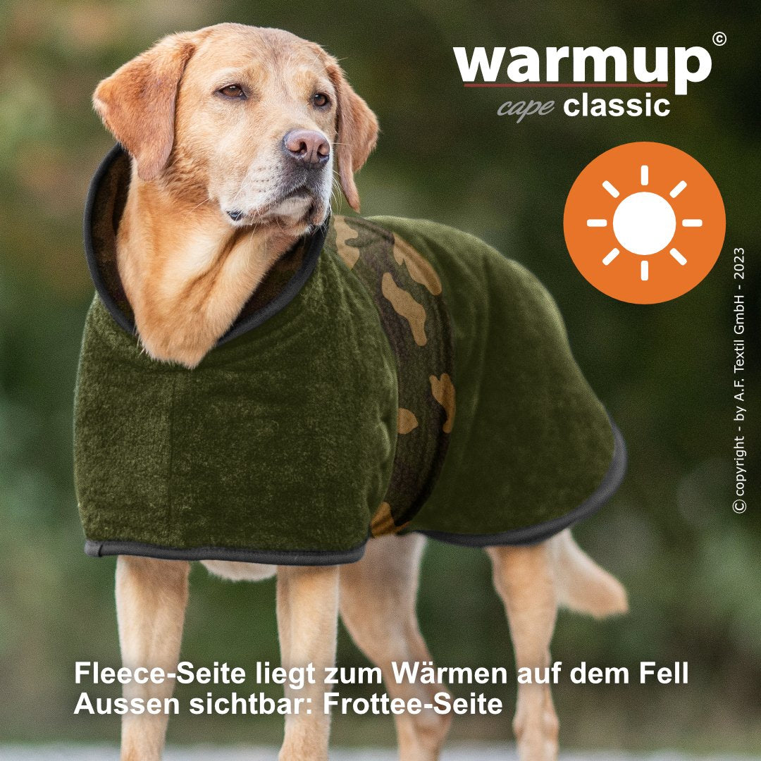 Hundemantel warmup© cape Classic (Wende-Cape) Camouflage - HUNTING XS-2XL