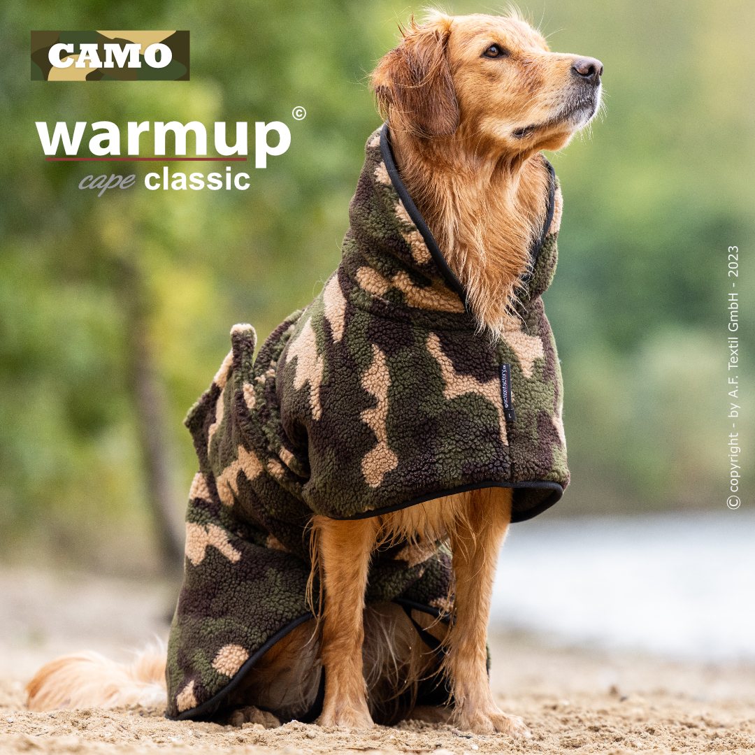 Hundemantel warmup© cape Classic (Wende-Cape) Camouflage - HUNTING XS-2XL