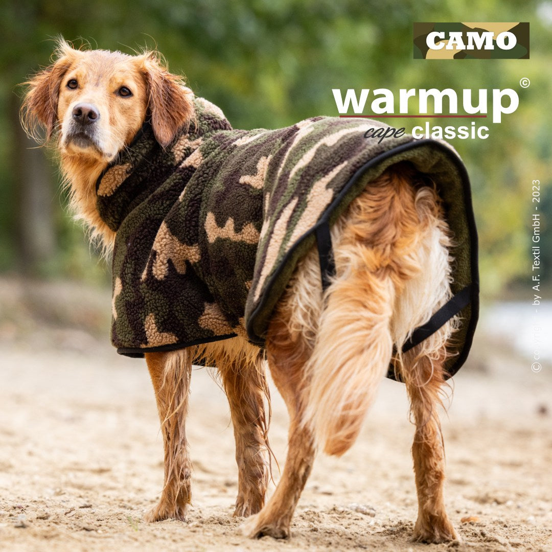 Hundemantel warmup© cape Classic (Wende-Cape) Camouflage - HUNTING XS-2XL
