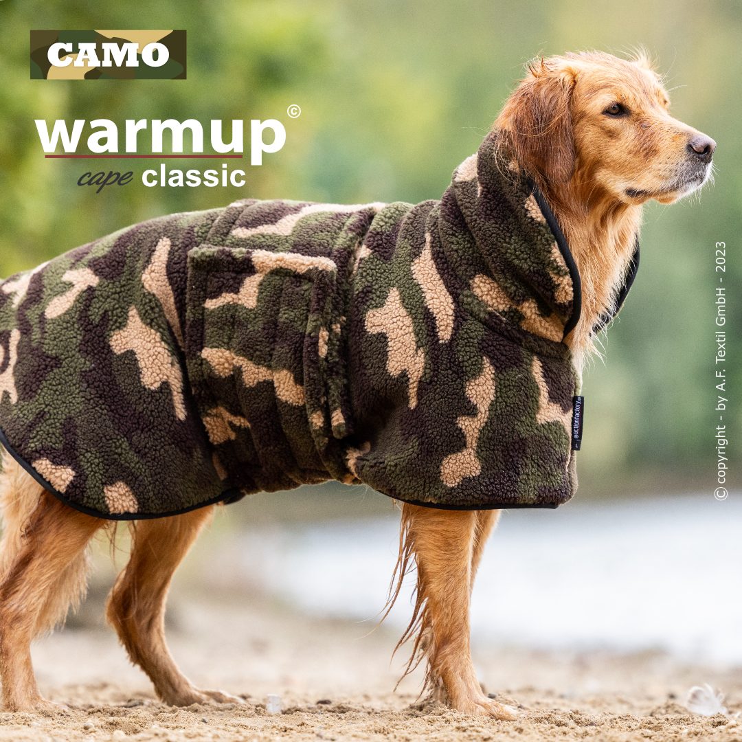 Hundemantel warmup© cape Classic (Wende-Cape) Camouflage - HUNTING XS-2XL