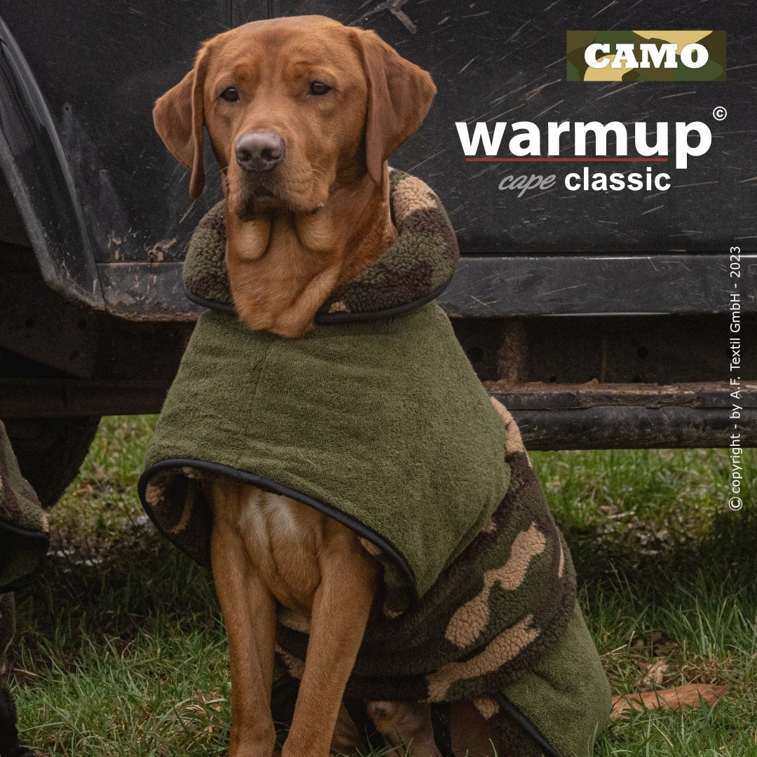 Hundemantel warmup© cape Classic (Wende-Cape) Camouflage - HUNTING XS-2XL