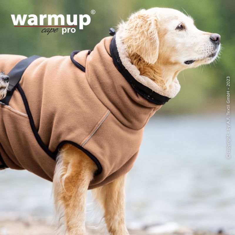 Hundemantel warmup© cape PRO (Wende-Cape) - camel in XS-XXL