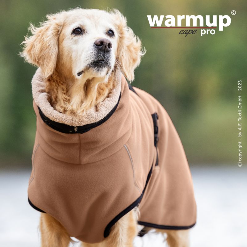 Hundemantel warmup© cape PRO (Wende-Cape) - camel in XS-XXL