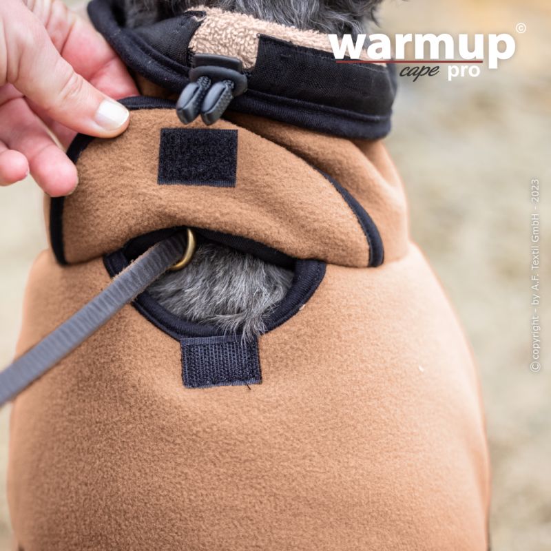 Hundemantel warmup© cape PRO (Wende-Cape) - camel in XS-XXL