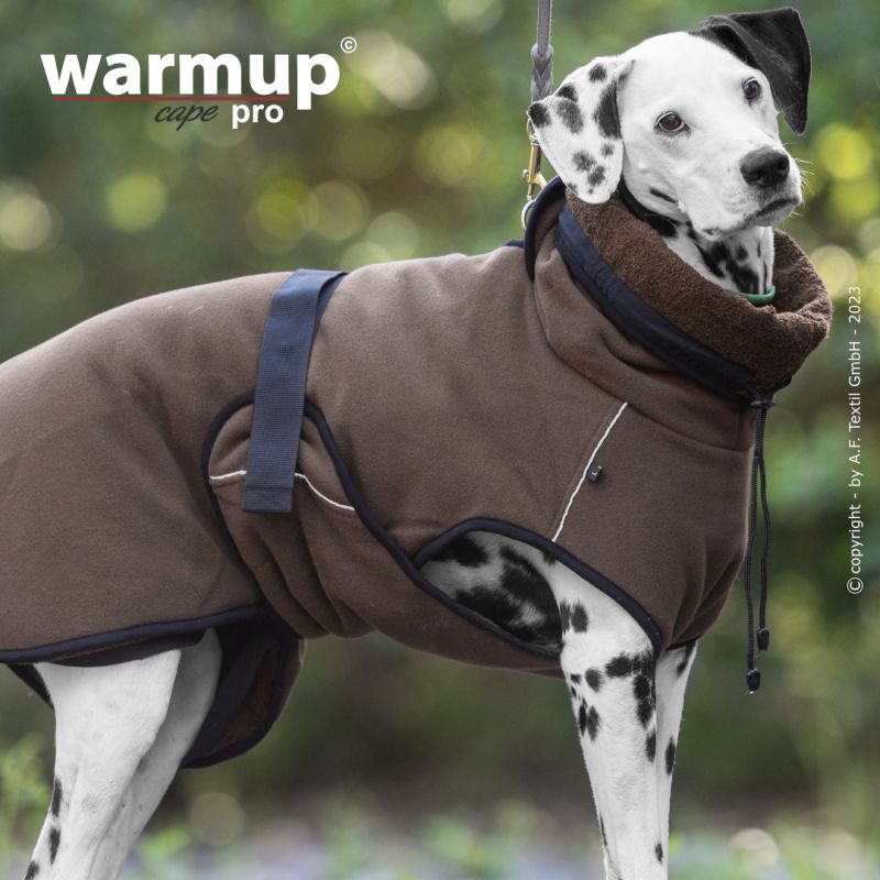 Hundemantel warmup© cape PRO (Wende-Cape) - mocca in XS-XXL