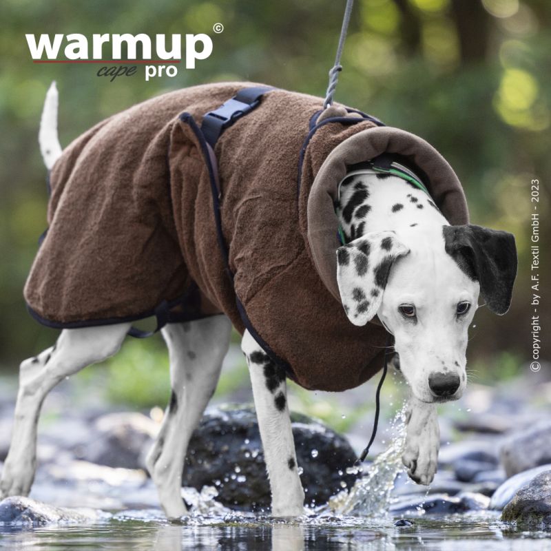 Hundemantel warmup© cape PRO (Wende-Cape) - mocca in XS-XXL
