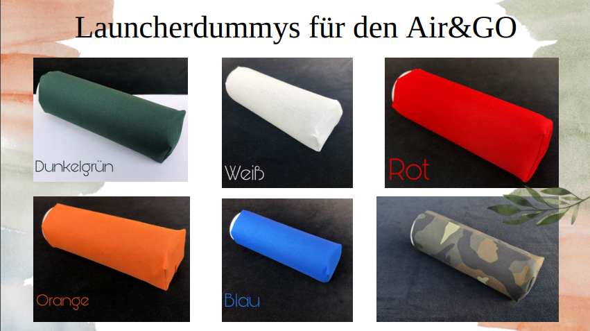 NEU! Noch mehr Reichweite! Air&GO einfarbige Launcherdummys NUR für die schwarzen Startröhren