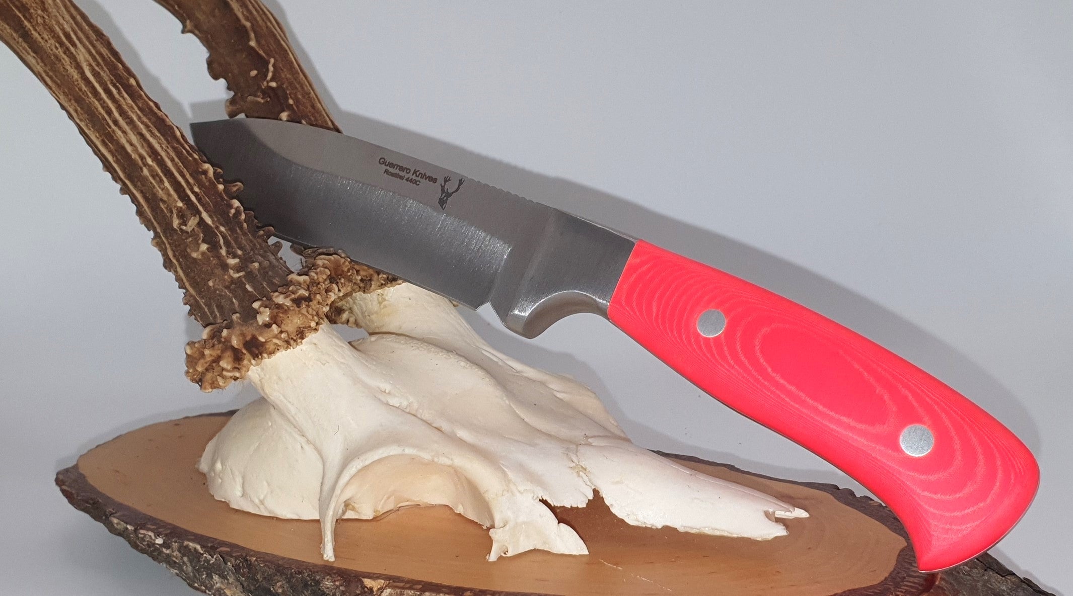 Außergewöhnliches Voll Erl Jagdmesser Drop-Point Klinge Micarta orange