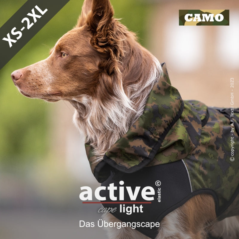 Hundemantel | Übergangsmantel ACTIVE© cape ELASTIC LIGHT CAMOUFLAGE XS-2XL