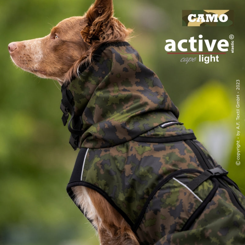 Hundemantel | Übergangsmantel ACTIVE© cape ELASTIC LIGHT CAMOUFLAGE XS-2XL