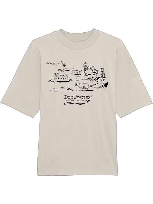 Oversized Unisex T-Shirt Blaster DOGWHISTLER Motiv "Chaos" Druck schwarz und weiß