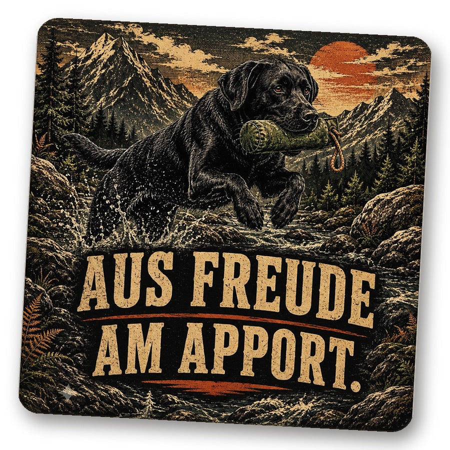 Untersetzer "Aus Freude am Apport. (Bergstil)"