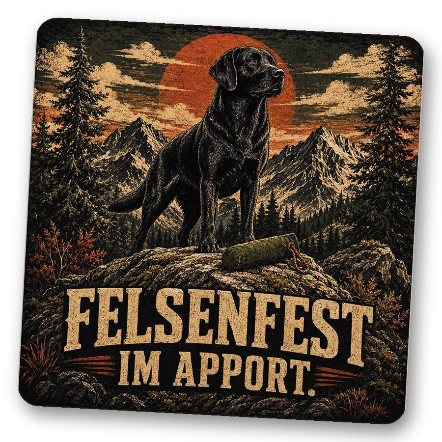 Untersetzer "Felsenfest im Apport."