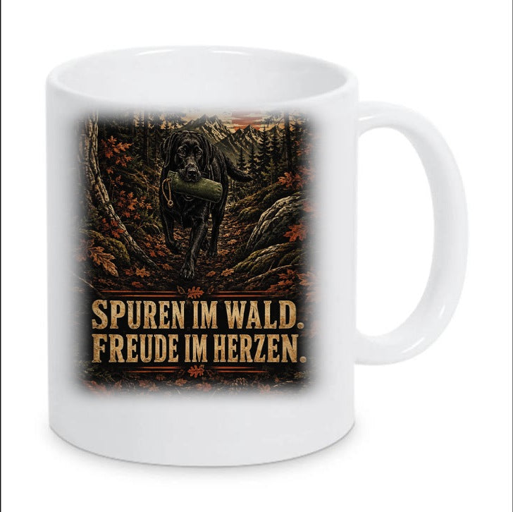 Kaffeetasse "Spuren im Wald. Freude im Herzen."