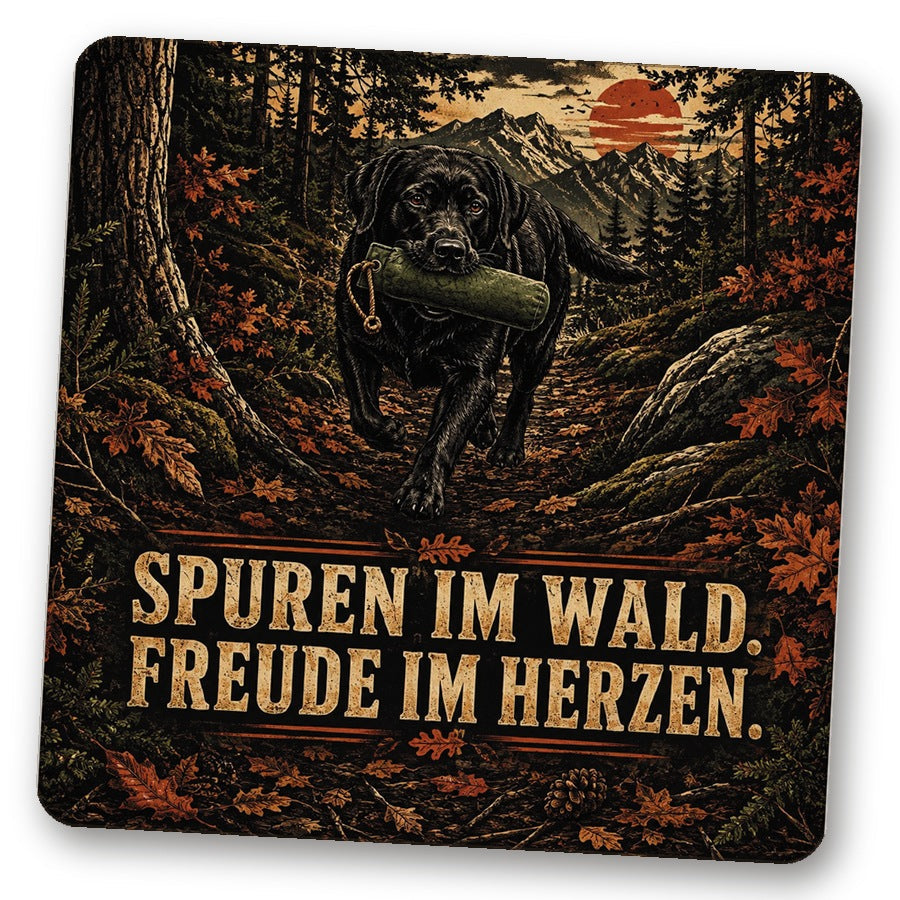 Untersetzer "Spuren im Wald. Freude im Herzen."