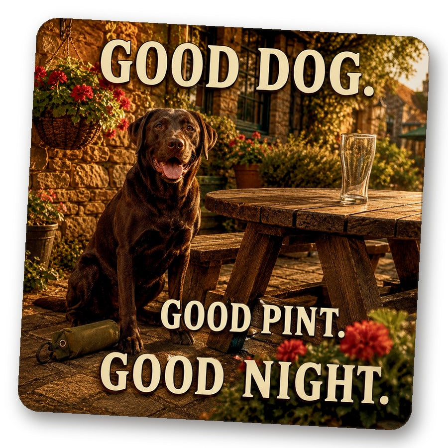 Untersetzer "Good Dog. Good Pint. Good Night."