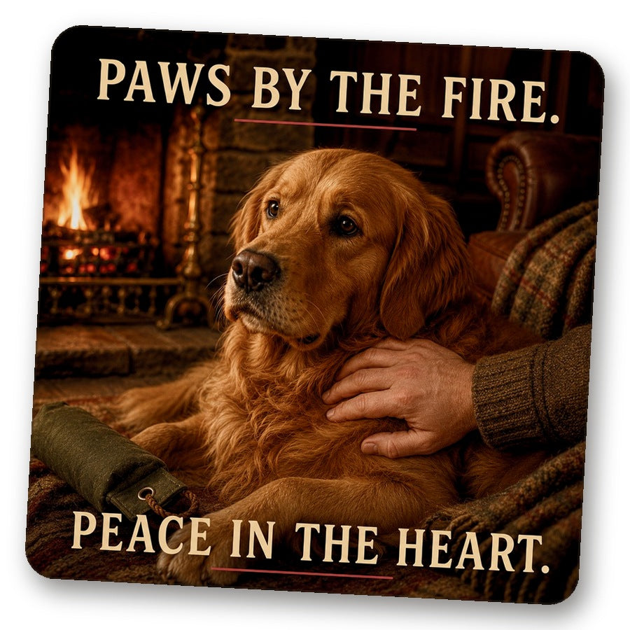 Untersetzer "Paws By The Fire. Peace In The Heart."