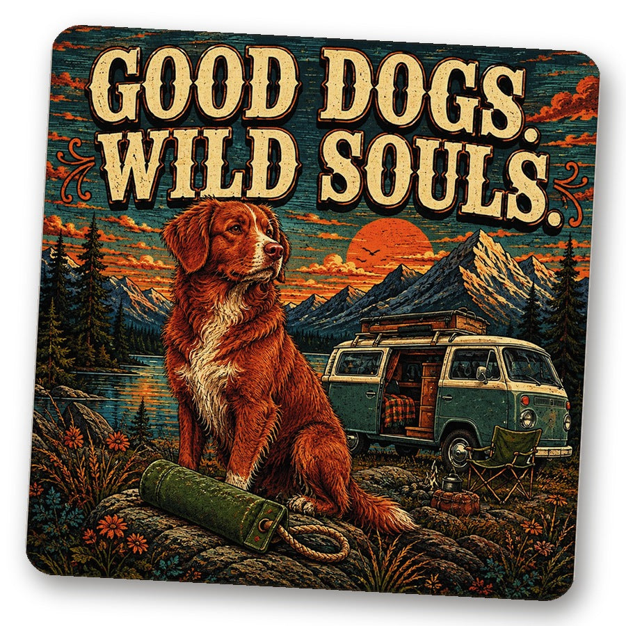 Untersetzer "Good Dogs. Wild Souls. (Camper)"