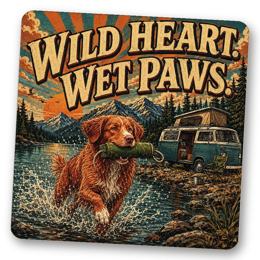 Untersetzer "Wild Heart. Wet Paws."