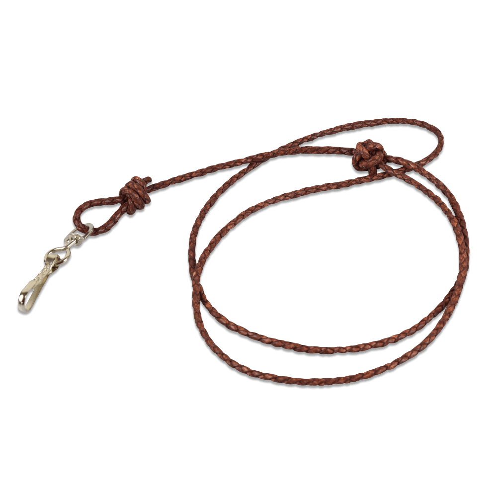 Handgeflochtenes Pfeifenband aus dunkelbraunem Leder - very british