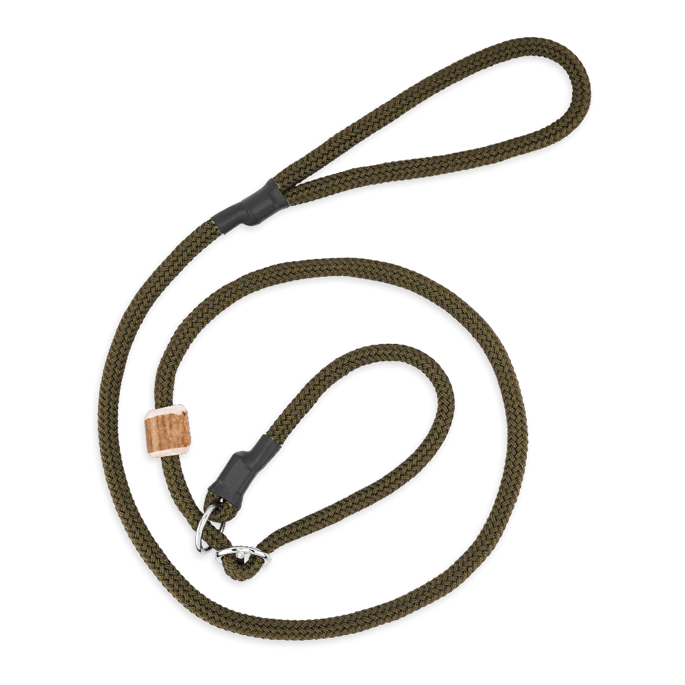 Tierschutzkonforme, wunderschöne Moxonleine 8 mm mit Zugbegrenzung aus Geweihstück und Zugstopp