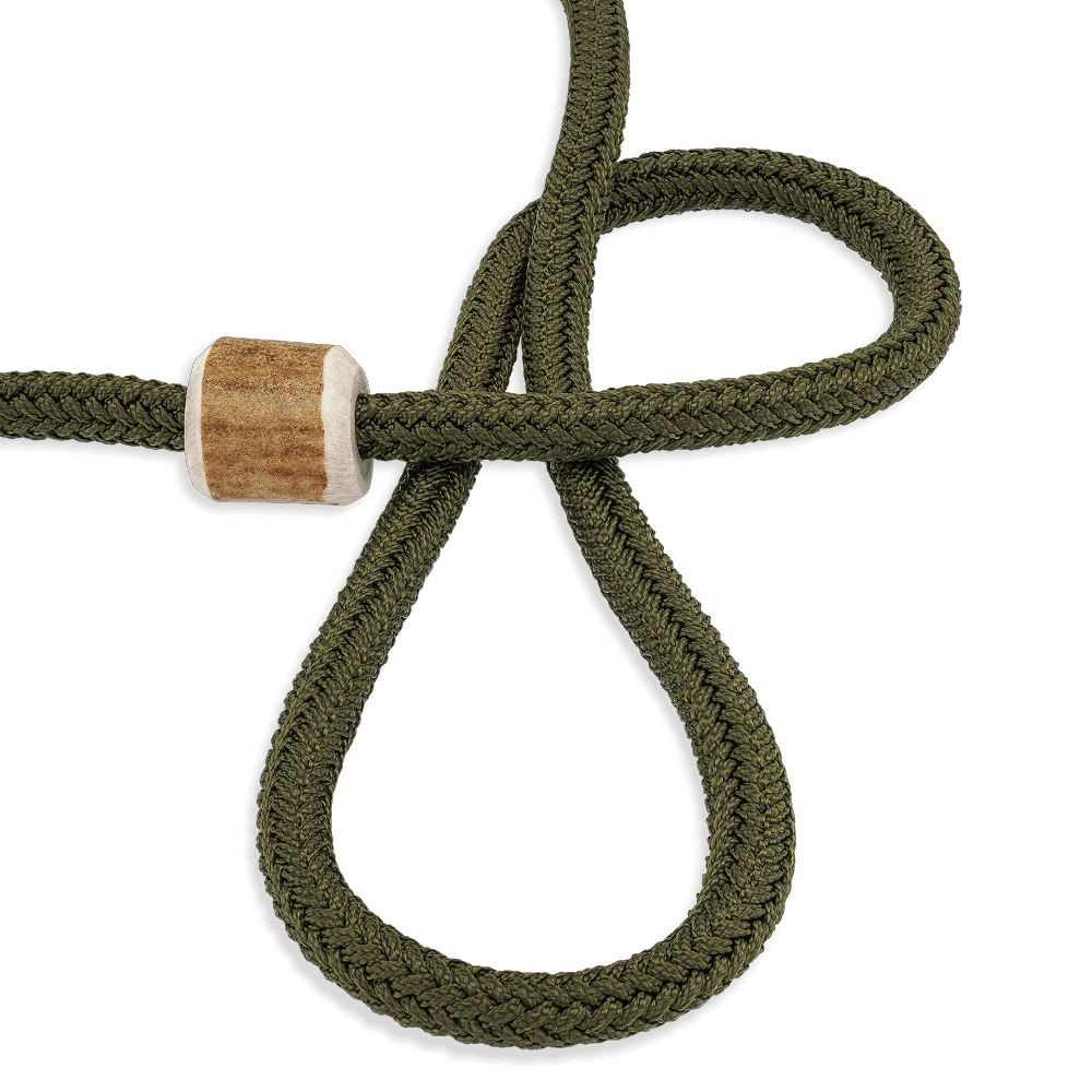 Tierschutzkonforme, wunderschöne Moxonleine 8 mm mit Zugbegrenzung aus Geweihstück und Zugstopp