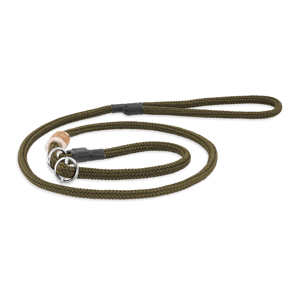 Tierschutzkonforme, wunderschöne Moxonleine 8 mm mit Zugbegrenzung aus Geweihstück und Zugstopp