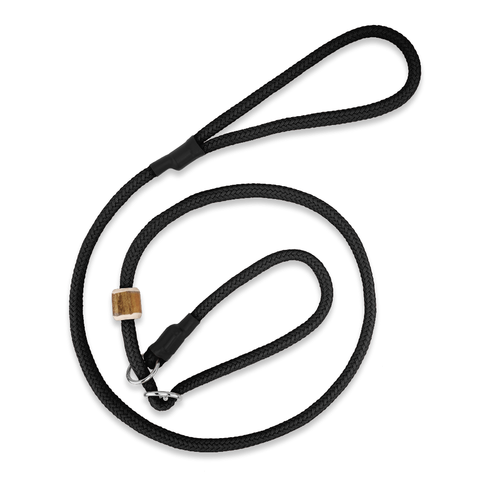 Tierschutzkonforme, wunderschöne Moxonleine 8 mm mit Zugbegrenzung aus Geweihstück und Zugstopp