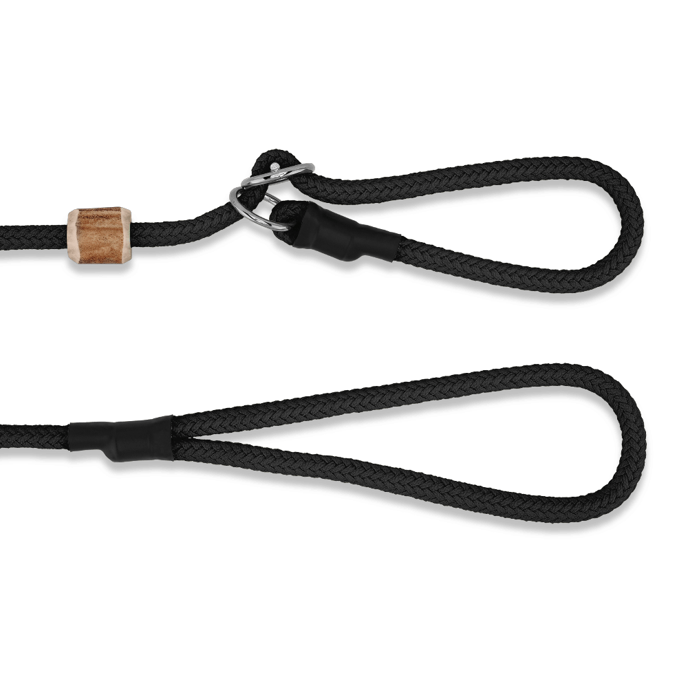 Tierschutzkonforme, wunderschöne Moxonleine 8 mm mit Zugbegrenzung aus Geweihstück und Zugstopp