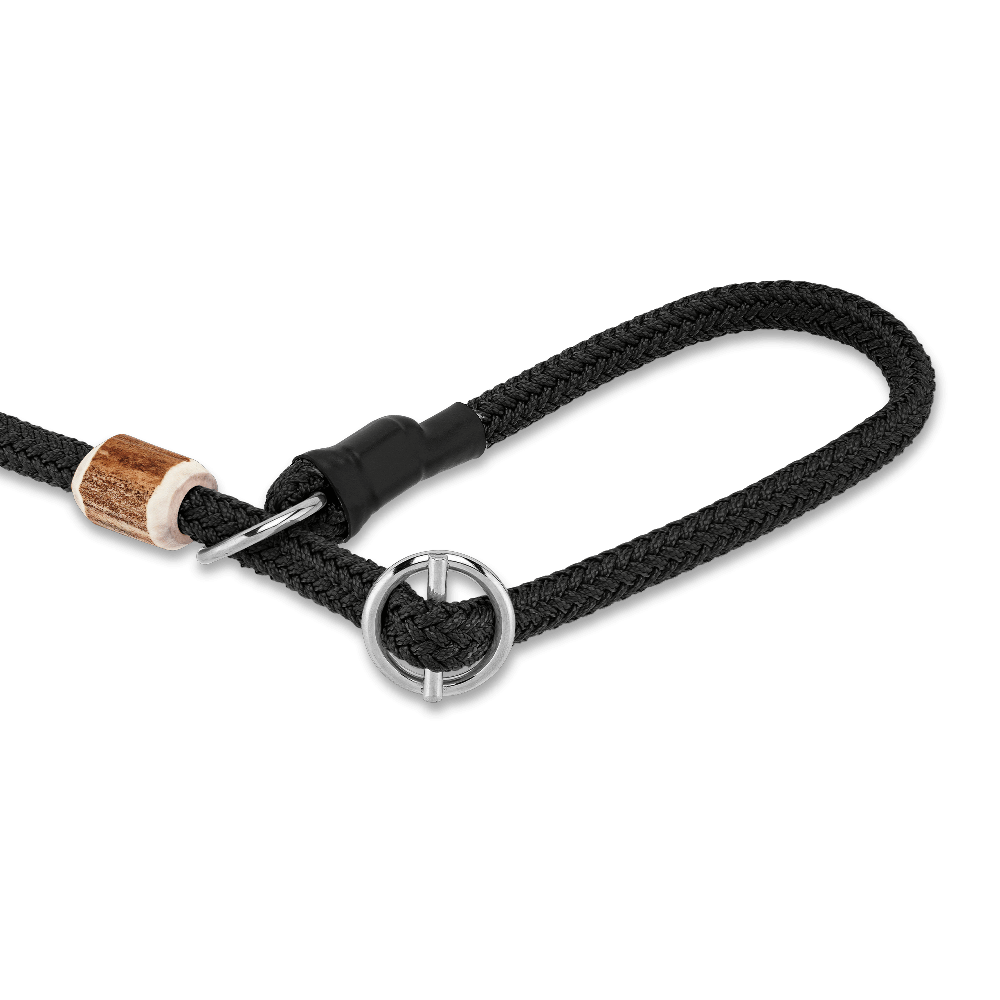 Tierschutzkonforme, wunderschöne Moxonleine 8 mm mit Zugbegrenzung aus Geweihstück und Zugstopp