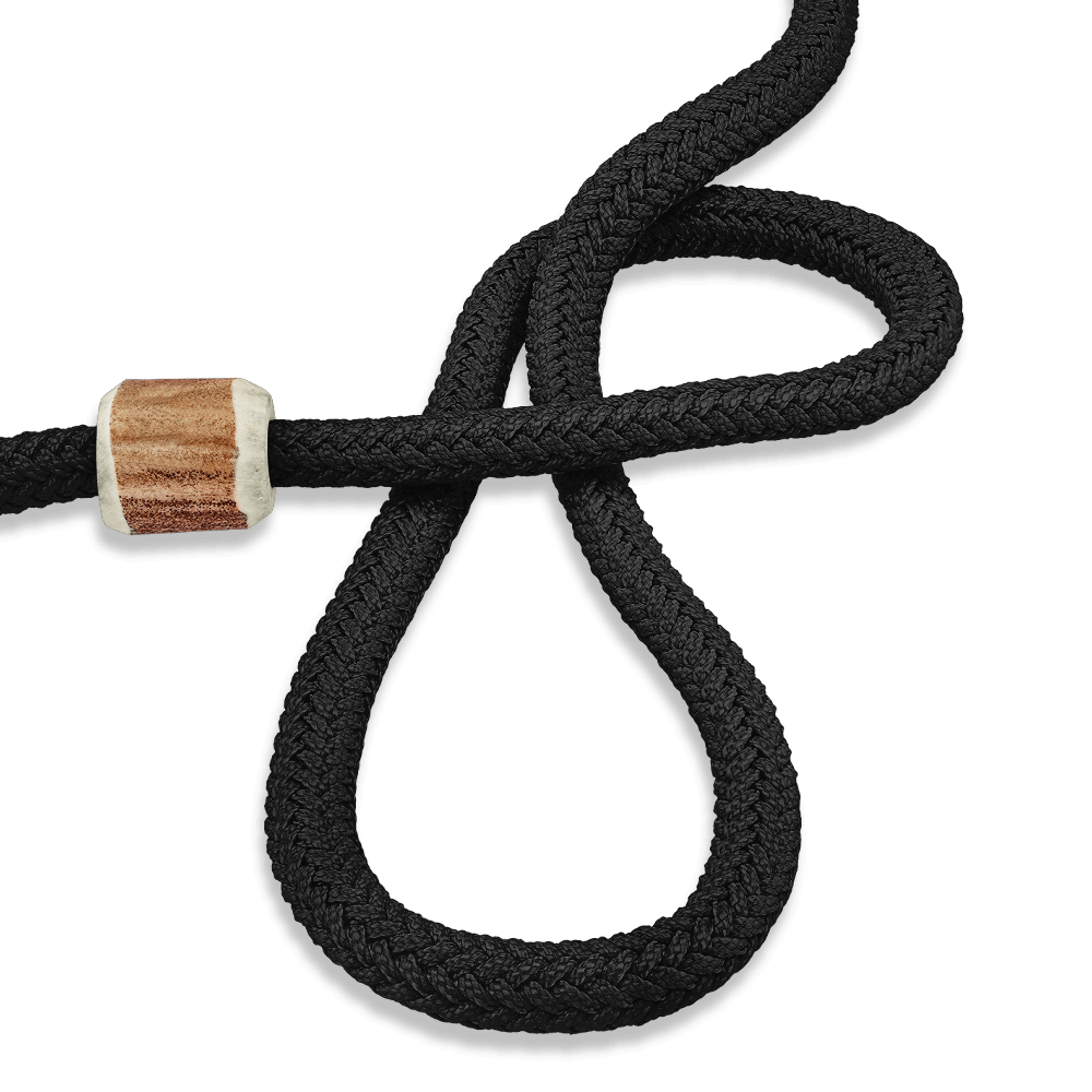 Tierschutzkonforme, wunderschöne Moxonleine 8 mm mit Zugbegrenzung aus Geweihstück und Zugstopp