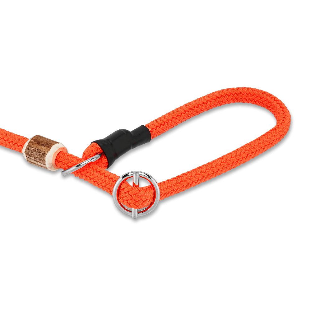 Tierschutzkonforme, wunderschöne Moxonleine 8 mm mit Zugbegrenzung aus Geweihstück und Zugstopp